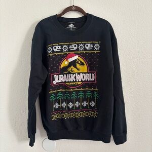 Jurassic World Size Medium Black Crewneck Holiday Sweater